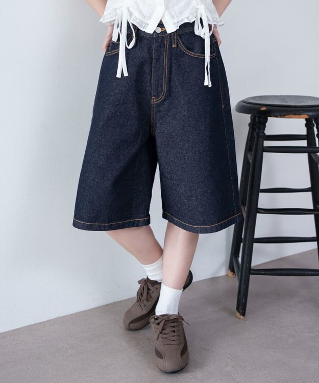 WEGO デニムハーフパンツ デニムインディゴ