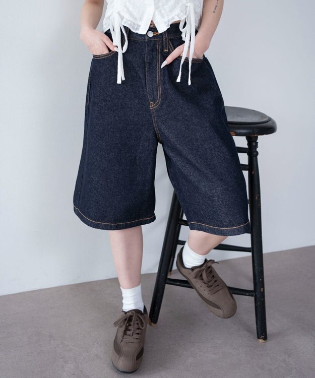WEGO デニムハーフパンツ デニムインディゴ