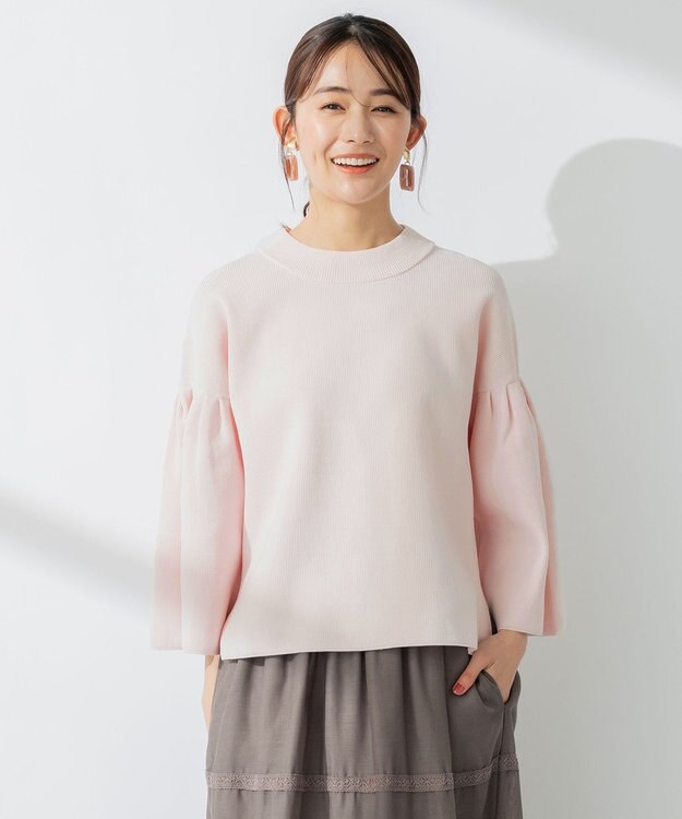 組曲 AMOSSAベルスリーブ ニット ピンク系