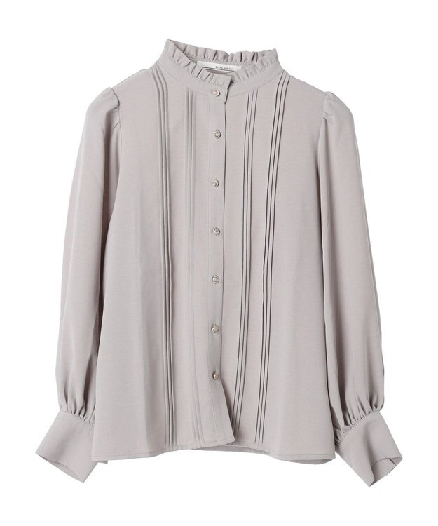 Green Parks ・ＥＬＥＮＣＡＲＥ　ＤＵＥ　ピンタックスタンドブラウス Gray