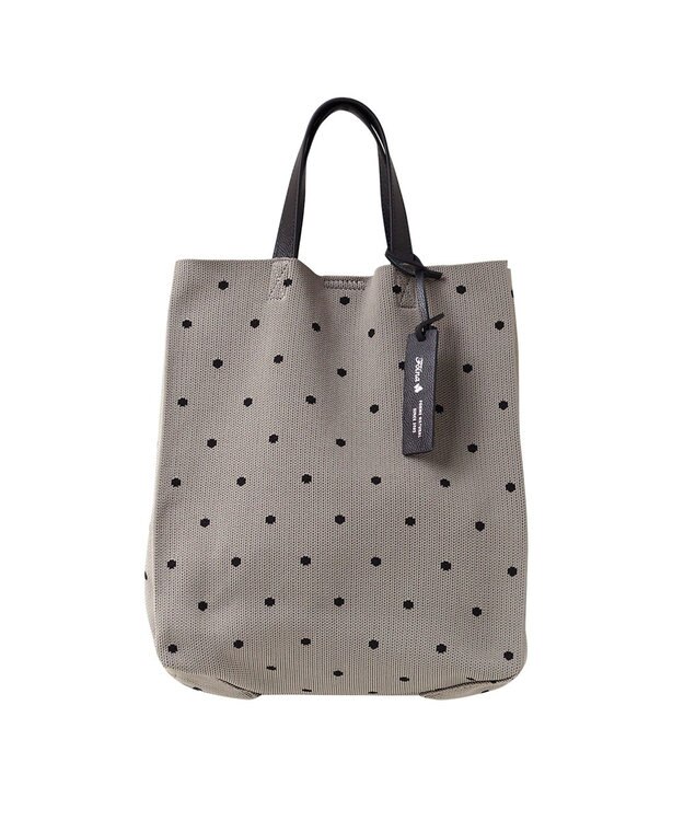 FOLNA RD ニットショッパートートバッグ グレーべージュ