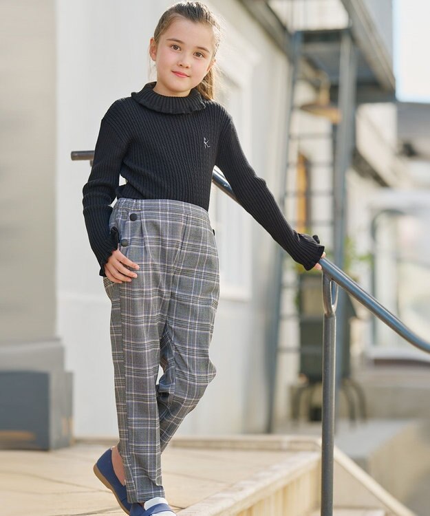 組曲 KIDS 【150-160cm】リブ ニット ブラック系