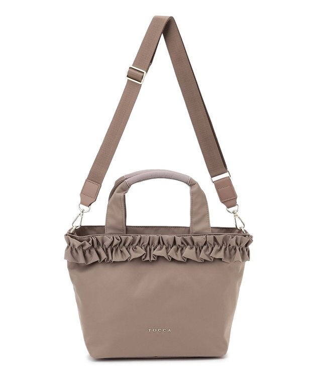 TOCCA 【ショルダー取り外し可能】FRILL GARLAND NYLONTOTE  トートバッグ ベージュ系