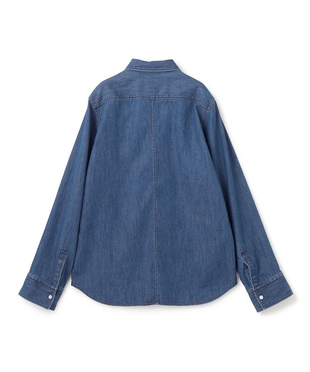 BEIGE， 【洗える】DELAUP / ダンガリー風コットンデニムシャツ Indigo
