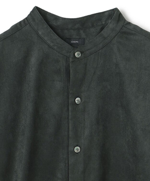 JOSEPH HOMME コマスウェード  バンドカラーシャツ グレー系