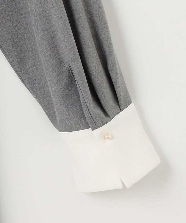 組曲 S 【KUMIKYOKU NAVY】ウーステッドライククロス シャツワンピース ミディアムグレー系