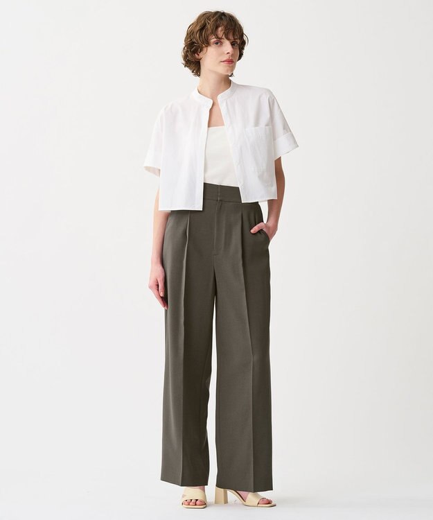 uncrave 【佐藤晴美さん着用】ウォッシャブルドライサップ ワイドパンツ(サスペンダー付き) スレート（佐藤晴美さん着用）