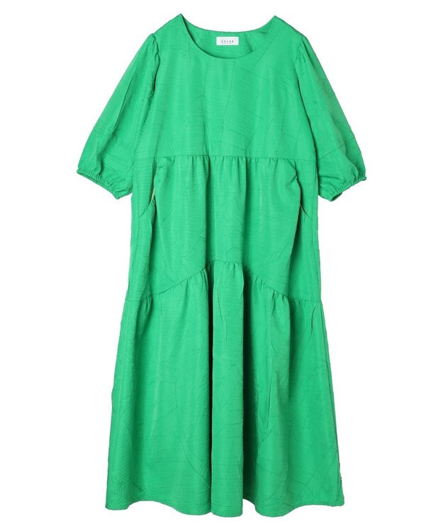 Green Parks ■ＥＳＣＡＲ　エンボスティアードワンピース Green