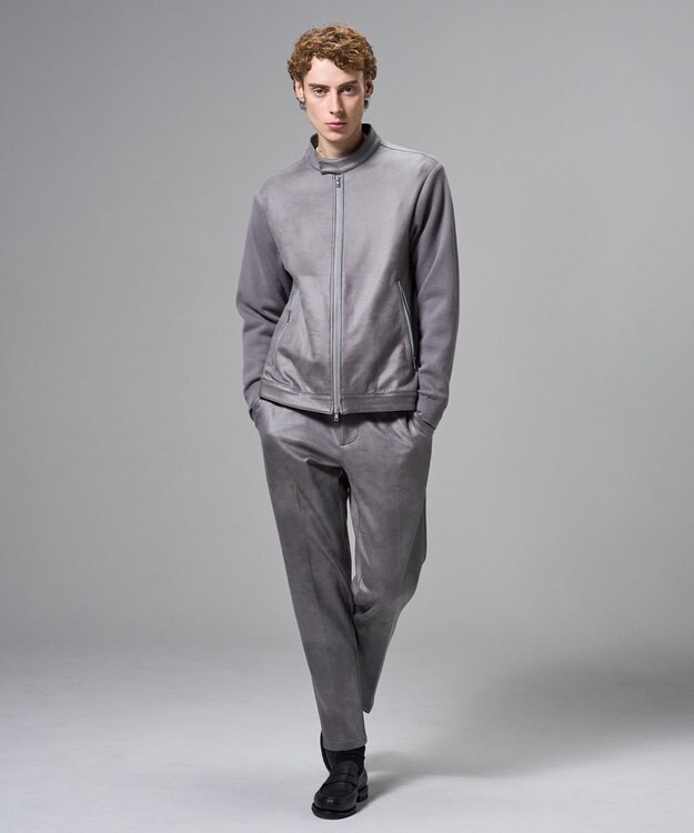 JOSEPH HOMME 【ウエストゴム仕様】レザーライクジャージー　ドロスト付きテーパードパンツ / PEGG CONVERTIBLE ライトグレー系