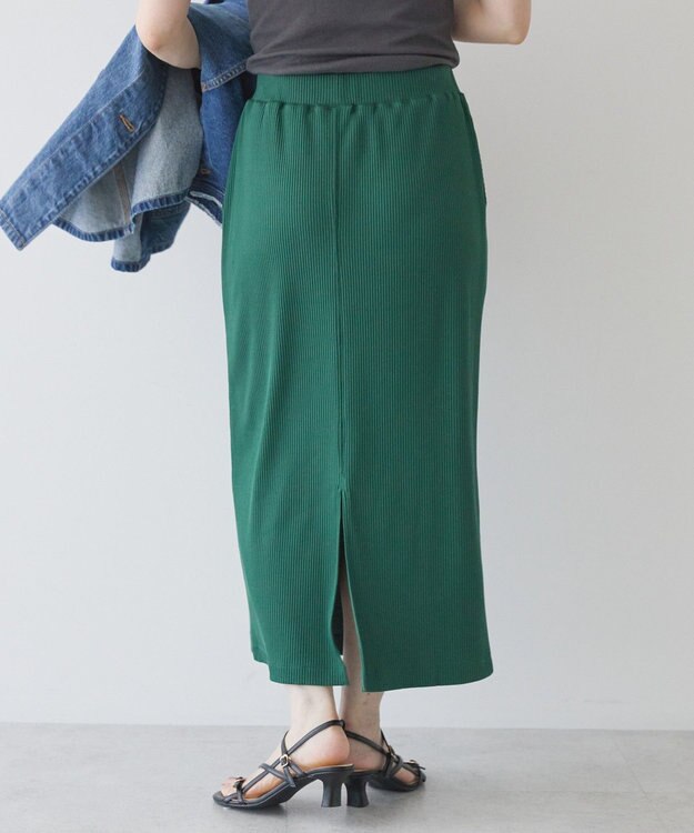 AMERICAN HOLIC 針抜きリブナロースカート Dark Green
