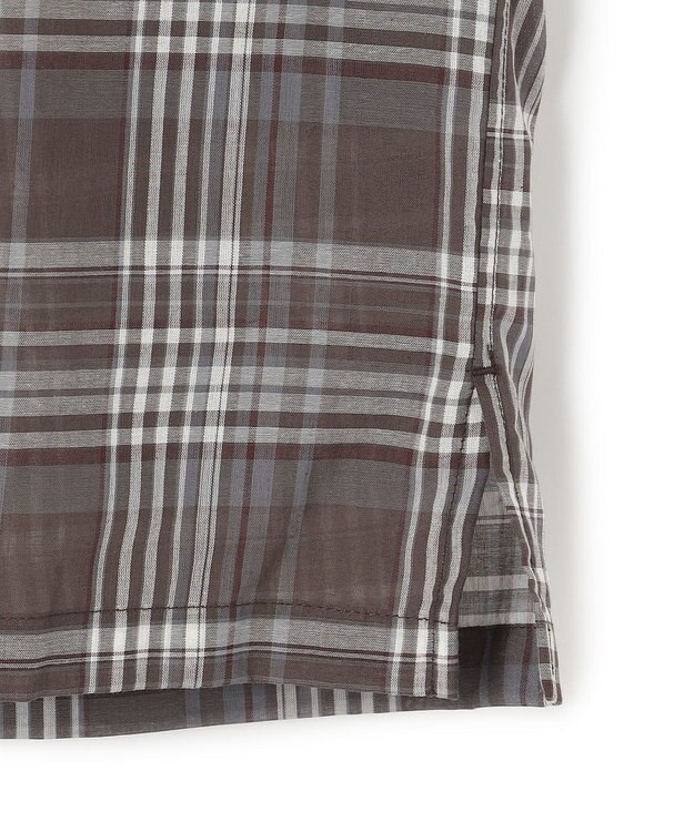 UNFILO MENS イージーケア エアリーシアーシャツ ブラウンチェック