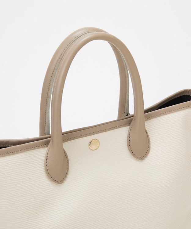 TOPKAPI 【Breath TOPKAPI】RIPPLE リプル レザーハンドル ミニ トートバッグ アイボリー