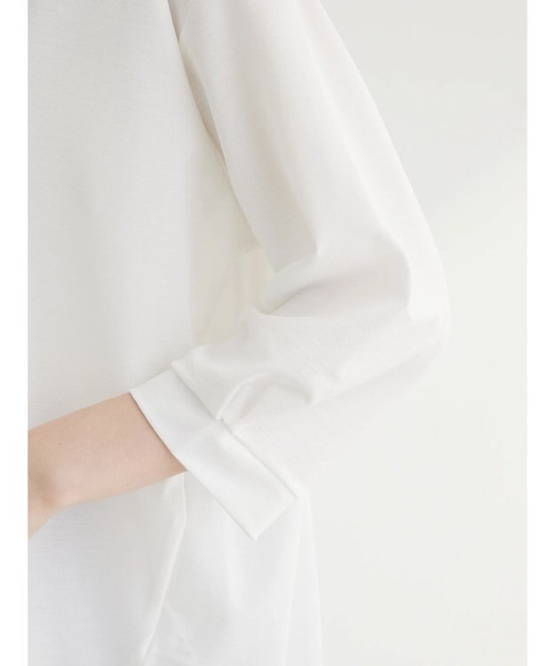 Green Parks バー付き７分袖ブラウソー Off White