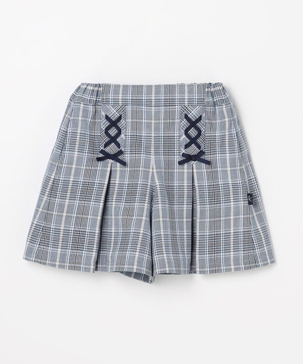 組曲 KIDS 【110-140㎝】グレンチェック キュロット サックスブルー