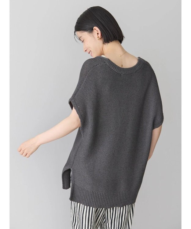 AMERICAN HOLIC リネンブレンドニットベスト Charcoal Gray
