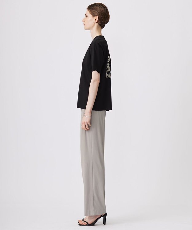 ICB 【接触冷感・UVカット・速乾・洗える】マットスキューバ セミワイドパンツ ライトオリーブ系