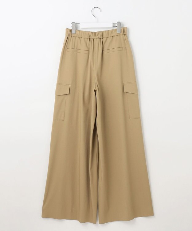 自由区 【カタログ掲載・接触冷感・UVカット・洗える】デニムライクボトムフレアワイド パンツ ベージュ