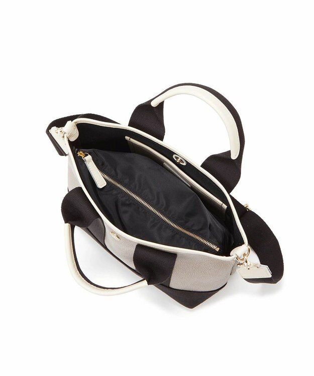 TOPKAPI 【Breath TOPKAPI】スコッチグレイン ネオレザー ミニ トート バッグ ショルダー付き S グレージュ