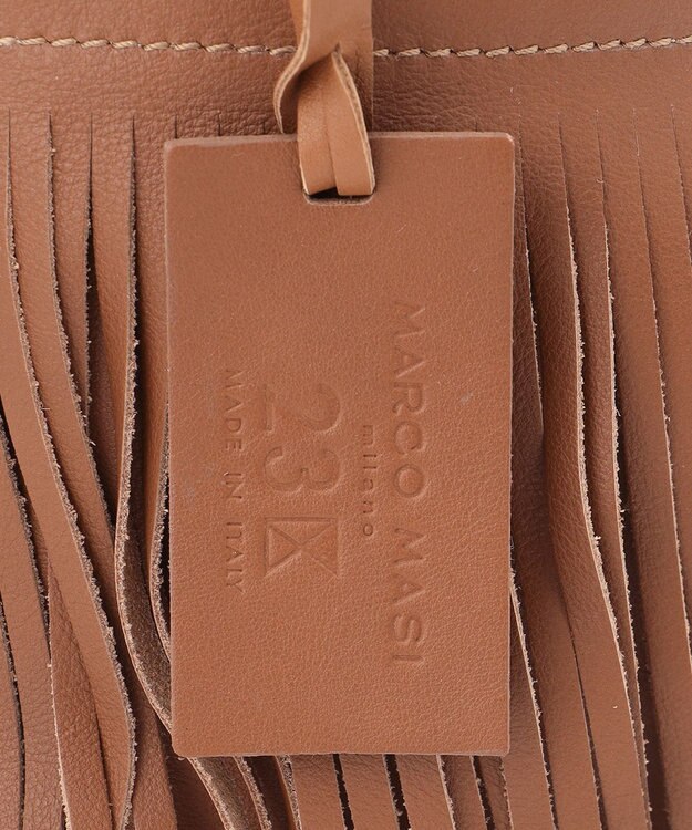 23区 MARCO MASI レザーキャンバスコンビ 巾着 バッグ ダークブラウン系