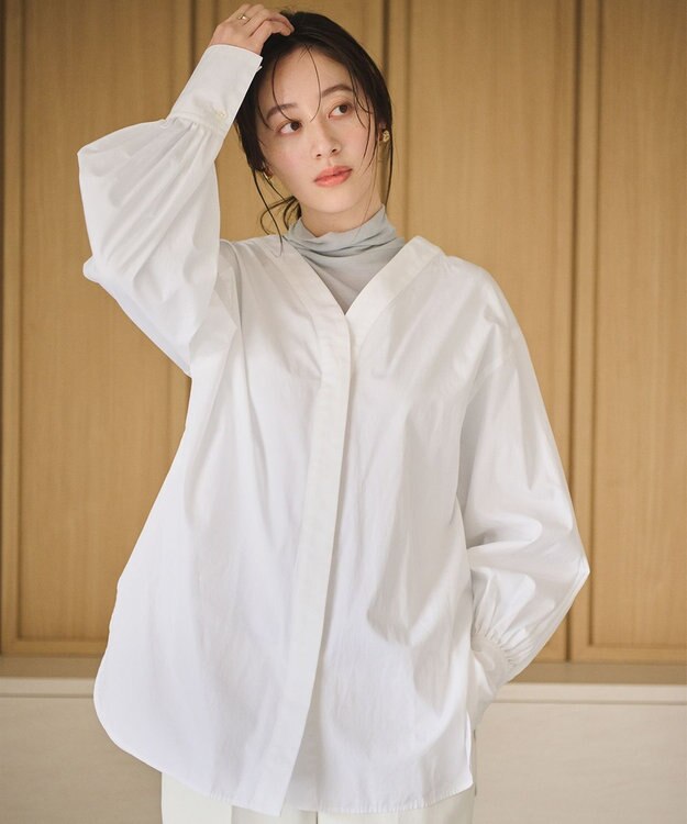 #Newans 【ANSWER for ヘルシーカジュアル】クロスリボンシャツ ホワイト系