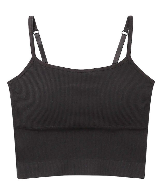 AMPHI ブラトップ 立体的なバストシルエット 脇すっきり クロップド丈 【L∞Ping ルーピング】 ブラキャミソール JSF102 アンフィ／ワコール ブラック