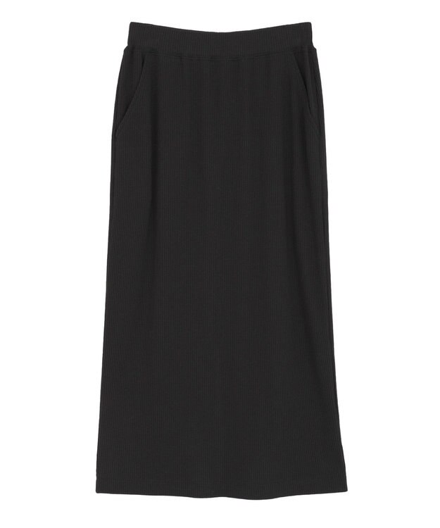 AMERICAN HOLIC 針抜きリブナロースカート Black