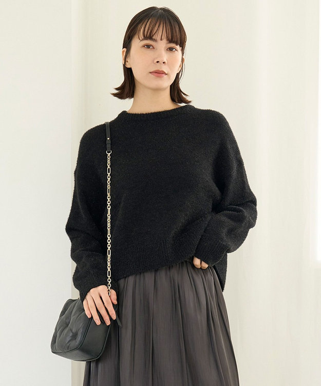 UNFILO L ラメシャギー  ニット ブラック