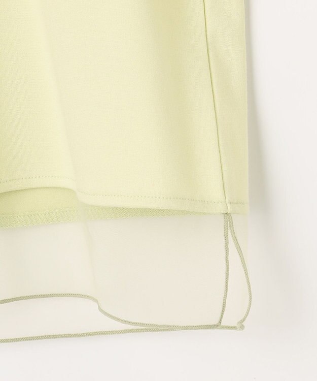 ANY SIS チュール切替ランタンスリーブ プルオーバー ライム