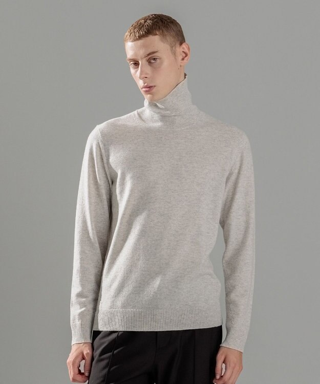 JOSEPH HOMME ピュアカシミヤ　タートルネックニット ライトグレー系