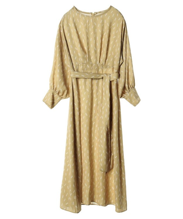 Green Parks armonia．スクエアドットプリントタックワンピース Yellow