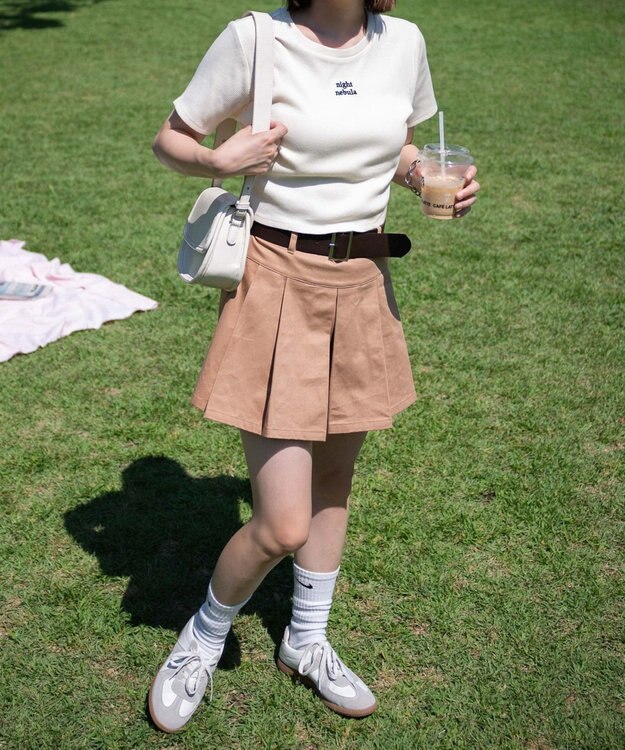 WEGO ワンポイントデザインリブT オフホワイト