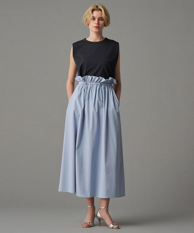 uncrave 【撥水・接触冷感・UVカット・洗濯機洗い可】マルチファンクションナイロン フレアスカート（uncrave STANDARD） サックス