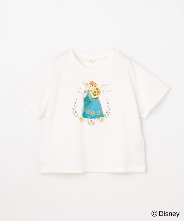 ANY KIDS 【ディズニー/FROZEN】【綿100%】ひんやり オーバーサイズTシャツ 「アナ＆エルサ」（オフホワイト）