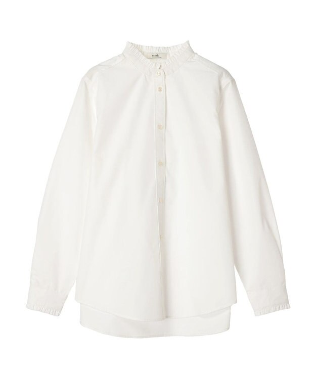 earth music&ecology スタンドフリルシャツ Off White