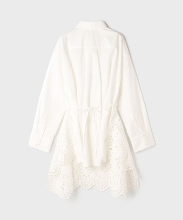 GRACE CONTINENTAL カット刺繍イレギュラーシャツ ホワイト