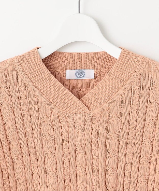 J.PRESS LADIES 【洗える】GIZA MERCERIZE COTTON ケーブル ニット ピンク系