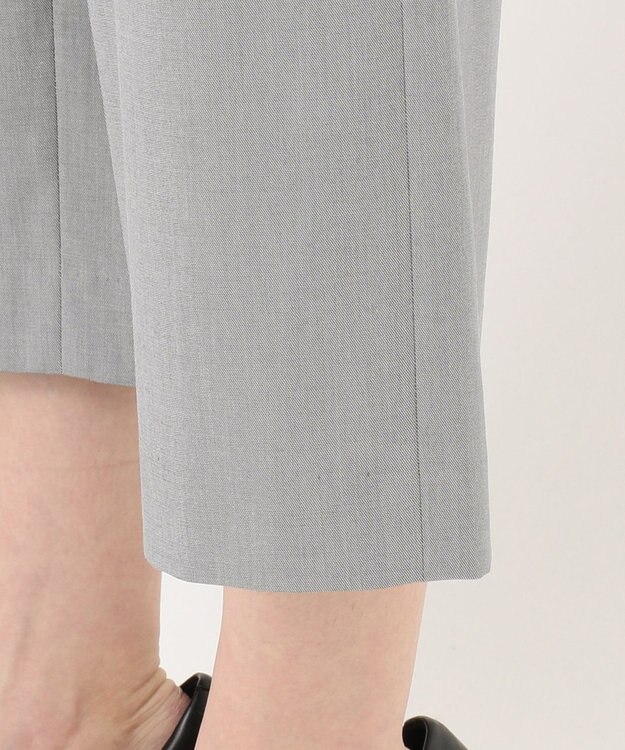 J.PRESS LADIES 【シワになりにくい】コットンフィッティーシャーク ワイドパンツ ライトグレー系