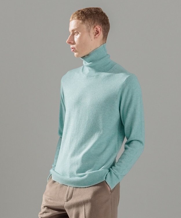 JOSEPH HOMME ピュアカシミヤ　タートルネックニット スモーキーグリーン系