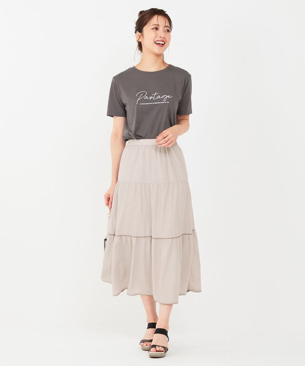 ANY SIS S ロゴ刺繍 Tシャツ スレート