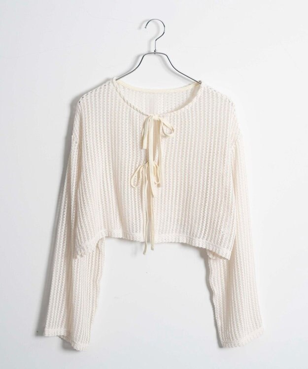 WEGO メッシュリボンカーディガン ホワイト