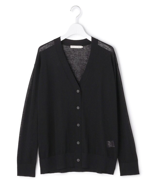 ICB 【先行予約】 リネンブレンドシアー カーディガン ブラック
