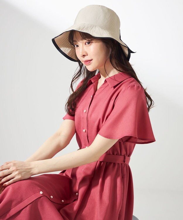 ANY SIS 【洗える】グログランリボン ハット ライトベージュ