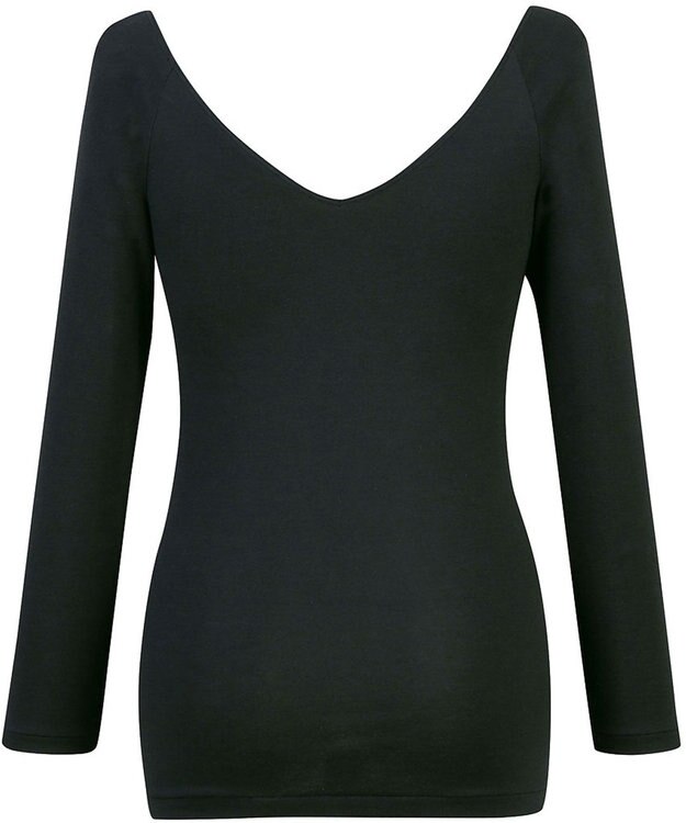 Wing あったかインナー オーガニックコットン混 やわらかくやさしい肌ざわり 【綿の贅沢オーガニック】 綿混 ネックひろめ 8分袖 長袖 秋 冬 EL4931ウイング／ワコール ブラック