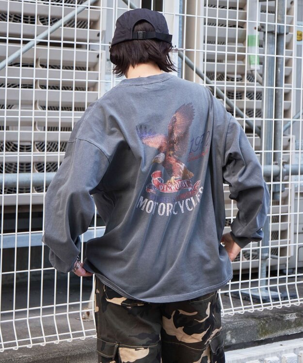 WEGO 【ユニセックス着用ITEM】ピグメントグラフィックT（LS） 柄1