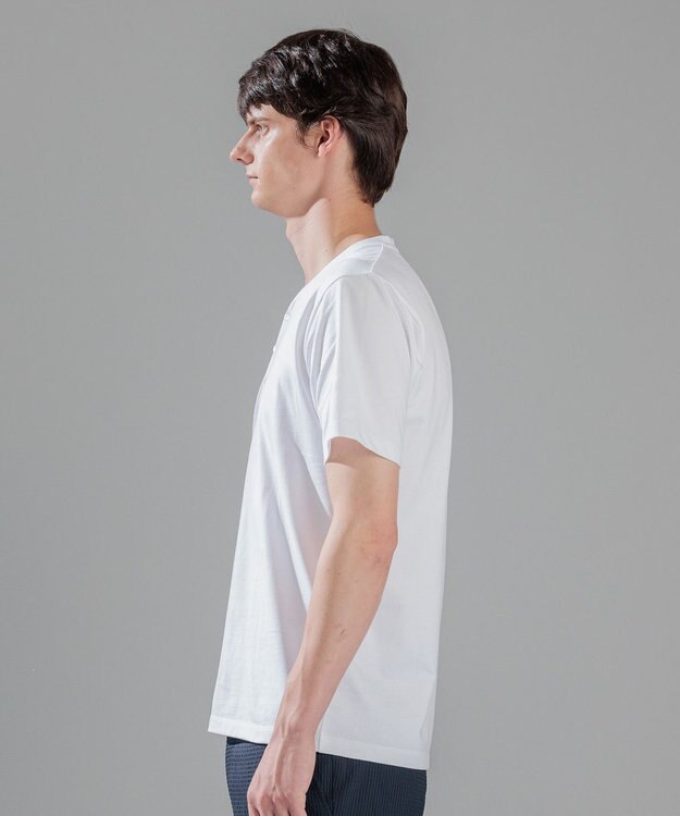 JOSEPH HOMME スビンソフトジャージー　ヘンリーネック半袖カットソー ホワイト系