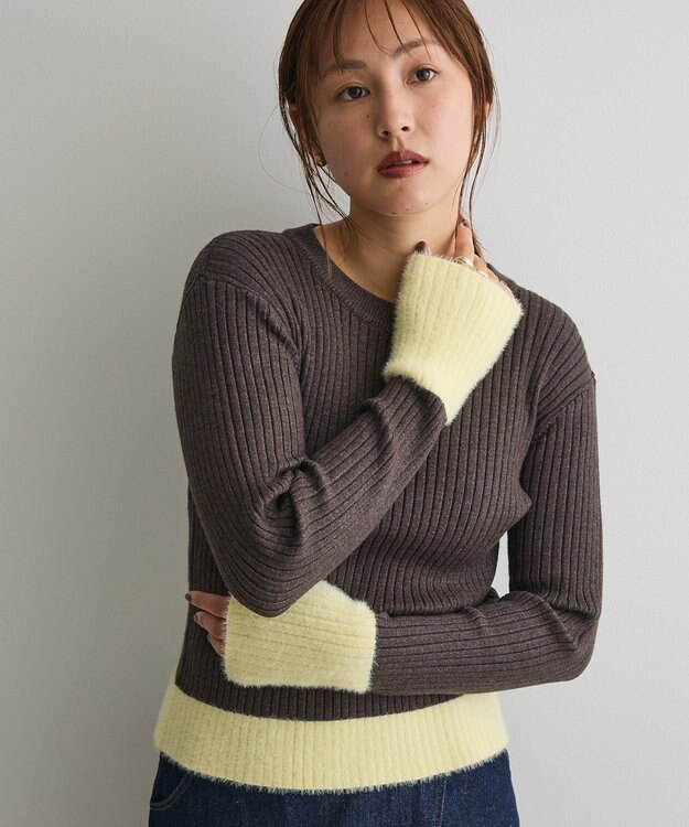 CRAFT STANDARD BOUTIQUE とてもち袖シャギーニットプルオーバー Charcoal Gray