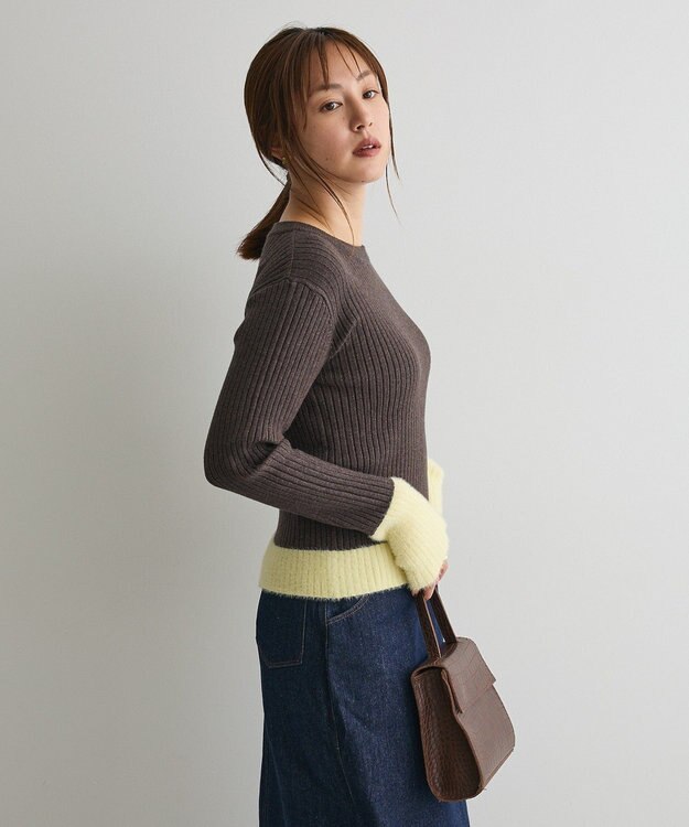 CRAFT STANDARD BOUTIQUE とてもち袖シャギーニットプルオーバー Charcoal Gray