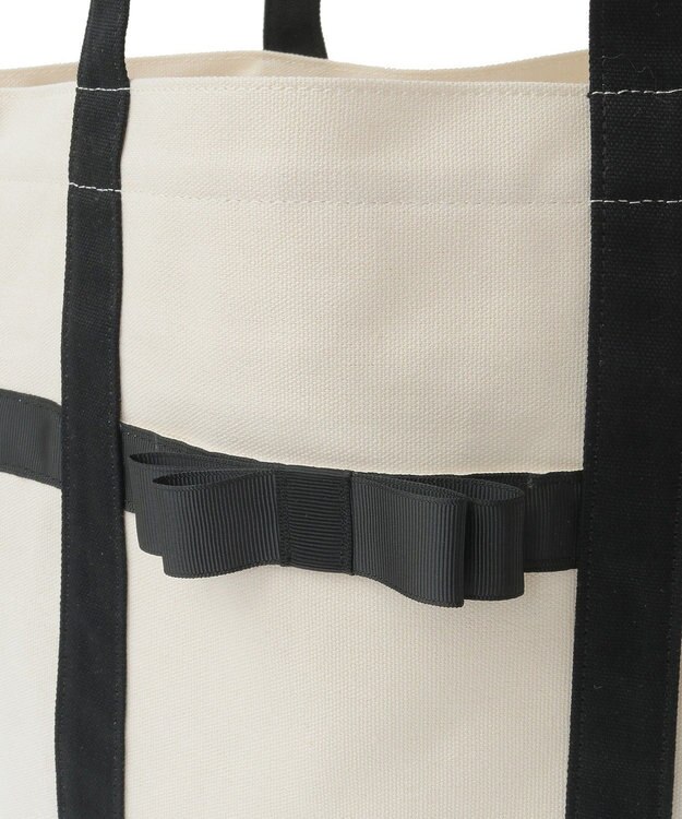 Maison de FLEUR マルチポケット帆布トートMバッグ Ivory