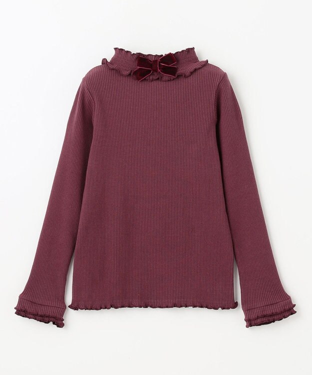 ANY KIDS バックリボン カットソー ボルドー