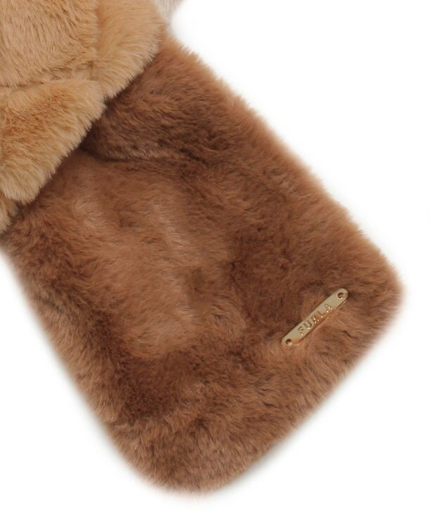 MOONBAT FURLA フェイクファーキルティングマフラー キャメル